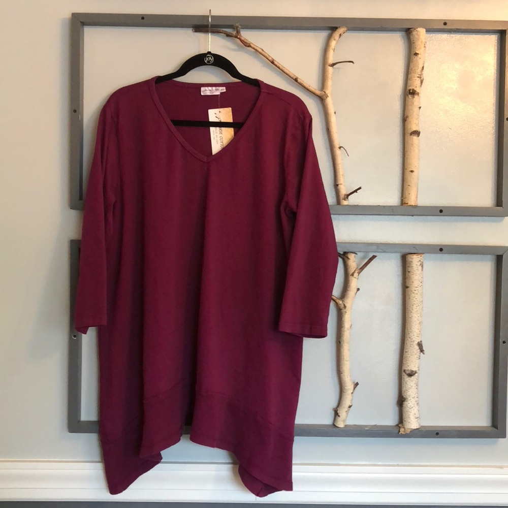 Currant V-neck Top